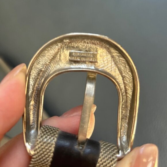 80s silver mesh belt,silver tone buckle and end tip, made in Italy - Picture 3 of 7